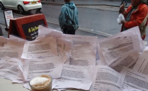 No Nuke Dump Letters to Ed Davey Drying out In Ambleside Cafe